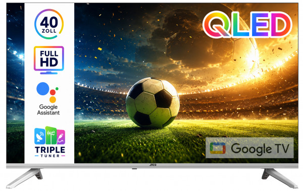 40 Zoll / 100 cm QLED Smart Fernseher JTCSQ40F39405G, Android TV, Sprachsteuerung, Triple Tuner-Copy