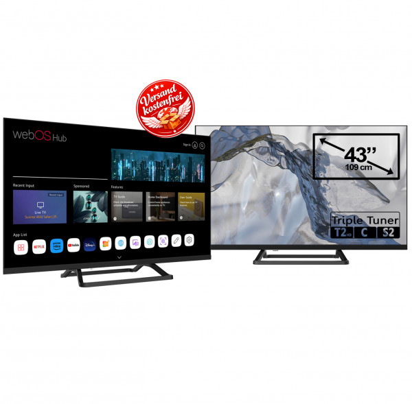 JTC-24 JTCS43F39432FLW 43" (109 cm) FHD Smart TV , webOS, Triple Tuner, Randlos Design