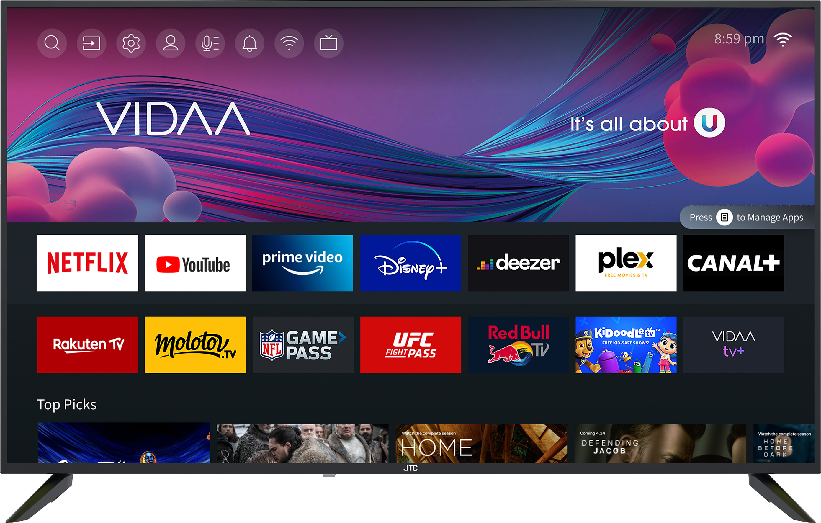 Smart Tv 50 Zoll Energieeffizienzklasse A 50" UHD Smart TV JTC50U39500 mit VIDAA Betriebssystem und Triple Tuner