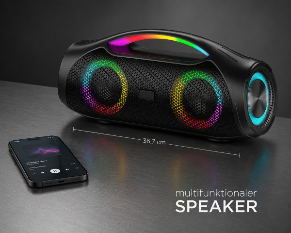 LED Bluetooth BoomBox30, 30W Stereo, USB, AUX, microSD