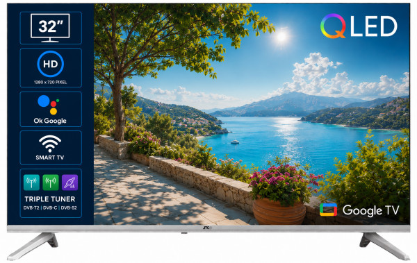 32 Zoll / 80 cm QLED Smart Fernseher JTCSQ32H39330G, Google TV, Sprachsteuerung, Triple Tuner